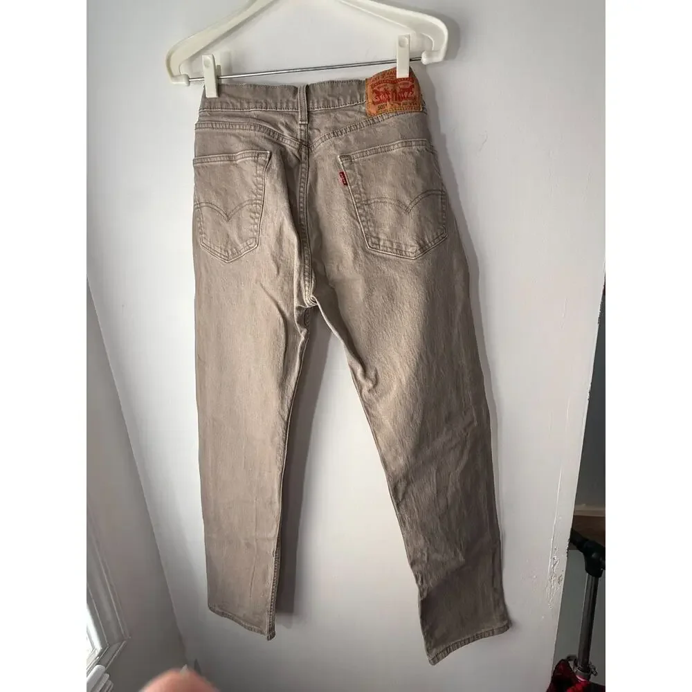 Levi’s 505 Straight Leg Jeans Men’s W32 L34 Tan Khaki Denim Levi Strauss